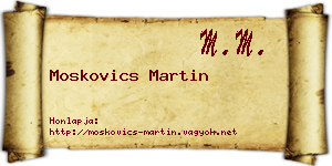 Moskovics Martin névjegykártya