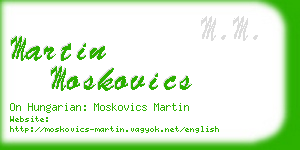 martin moskovics business card